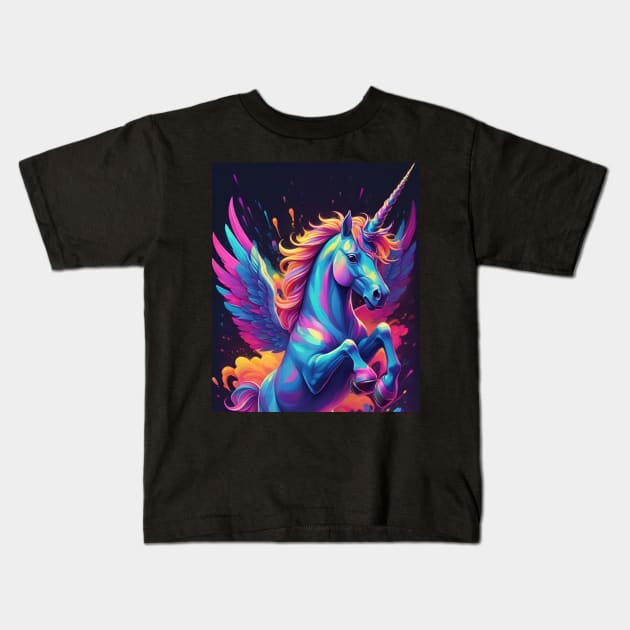 Unicorn Diamond Majestic Kids T-Shirt by Rossie Designs